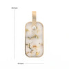 Gold Quartz Necklace Dog Tag Double Sided Inlaid Cross Pendant