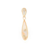 Gold Quartz Necklace Tear Drop Inlaid Pendant