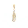 Gold Quartz Pendant Tear Drop Inlaid Design G2