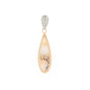 Gold Quartz Necklace, Tear Drop Inlaid Design with .11ctw Diamond Pave Pendant