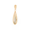 Gold Quartz Pendant Tear Drop Inlaid Design G2