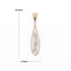 Gold Quartz Pendant Tear Drop Inlaid Design G1