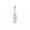 Gold Quartz Pendant Tear Drop Inlaid Design G1