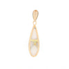 Gold Quartz Necklace, Tear Drop Inlaid Design with 0.11ctw Diamond Pave Pendant G2