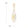 Gold Quartz Necklace, Tear Drop Inlaid Design with 0.11ctw Diamond Pave Pendant G2