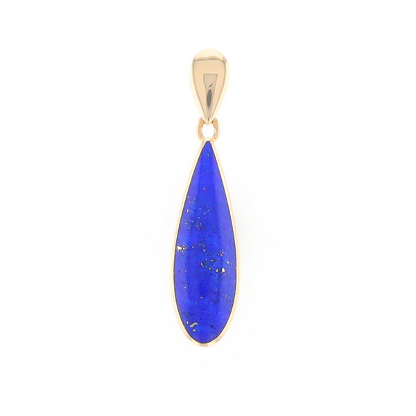 Lapis Tear Drop Inlaid Design Pendant