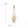 Gold Quartz Pendant Tear Drop Inlaid Design G2