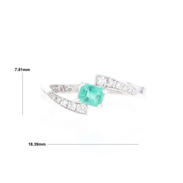 Emerald Twist Ring with Diamond Accents