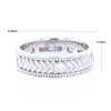 Braided White Gold Men's Ring with Diamond Accents