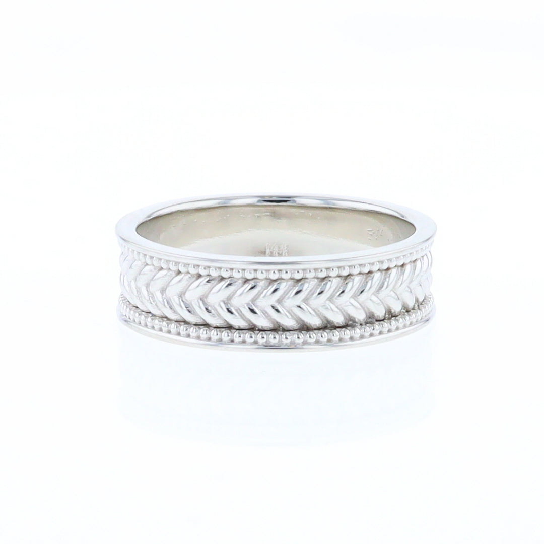 Braided White Gold Men's Ring