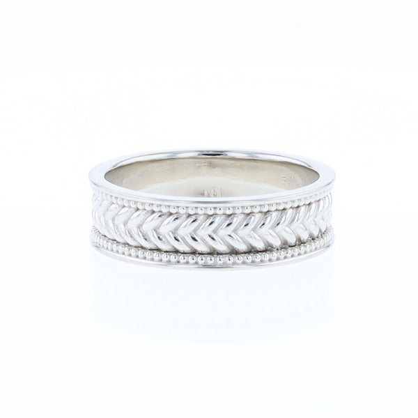 Braided White Gold Men's Ring