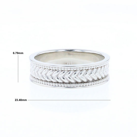 Braided White Gold Men's Ring