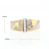 Gold Quartz Ring Double Sided Inlaid with .19ctw Round Diamonds