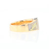 Gold Quartz Ring Double Sided Inlaid with .19ctw Round Diamonds