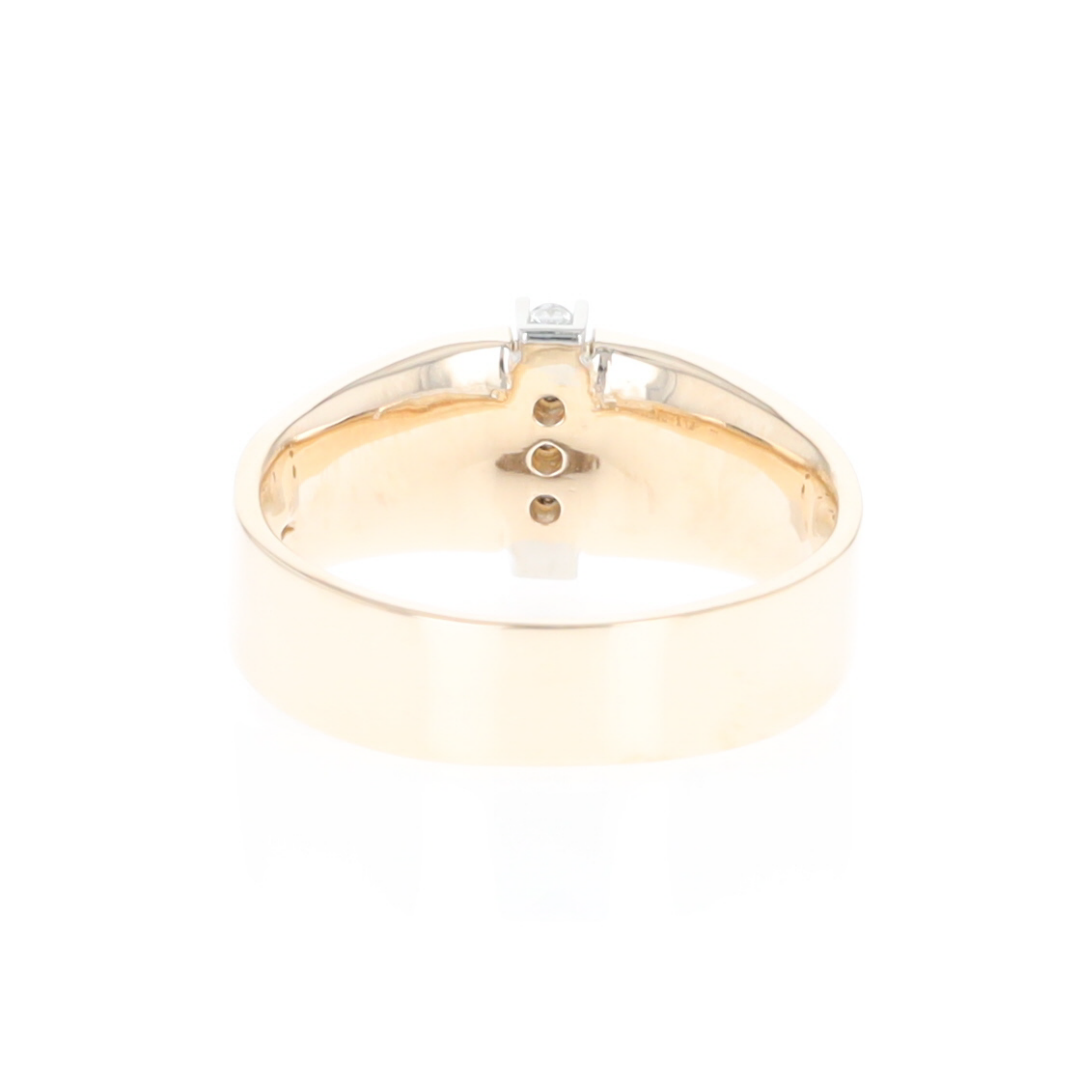 Meteorite Ring Double Sided Inlaid with .19ctw Round Diamonds
