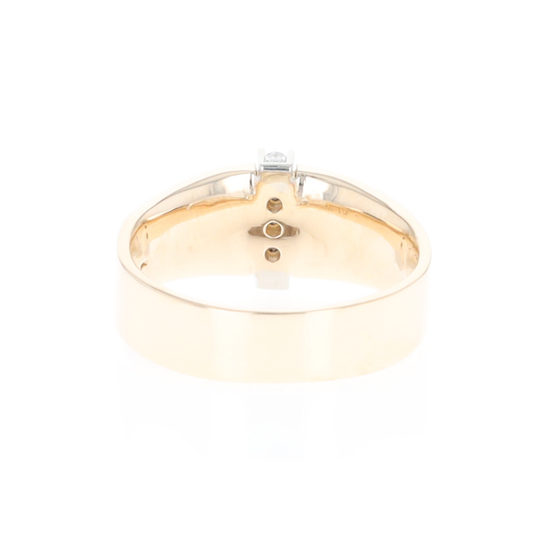 Meteorite Ring Double Sided Inlaid with .19ctw Round Diamonds
