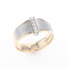 Meteorite Ring Double Sided Inlaid with .19ctw Round Diamonds