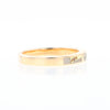 Gold Quartz Ring 3 Rectangle Section Inlaid Band