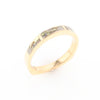 Gold Quartz Ring 3 Rectangle Section Inlaid Band