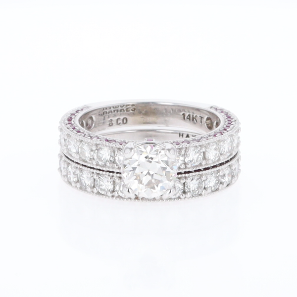 Diamond and Pink Sapphire Engagement Ring