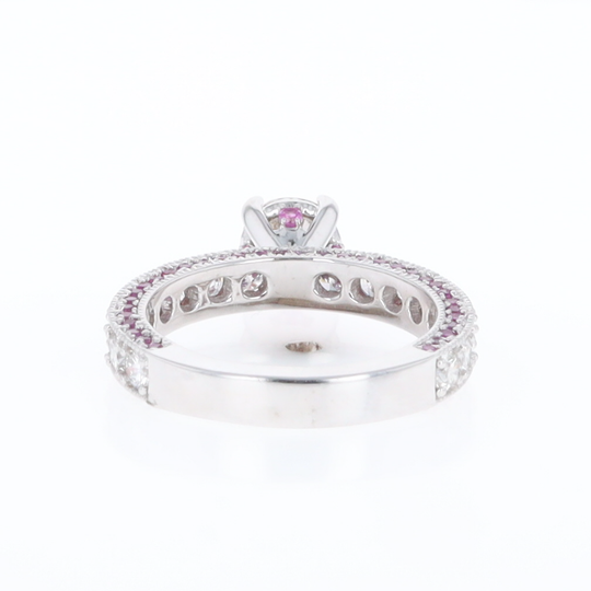 Diamond and Pink Sapphire Engagement Ring