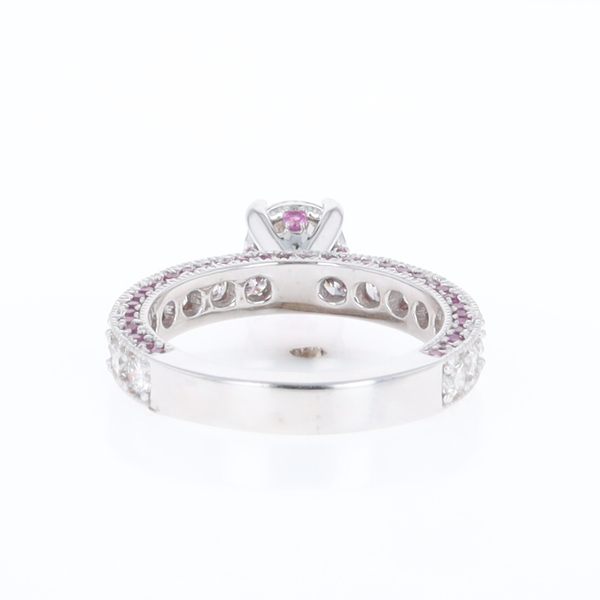 Diamond and Pink Sapphire Engagement Ring