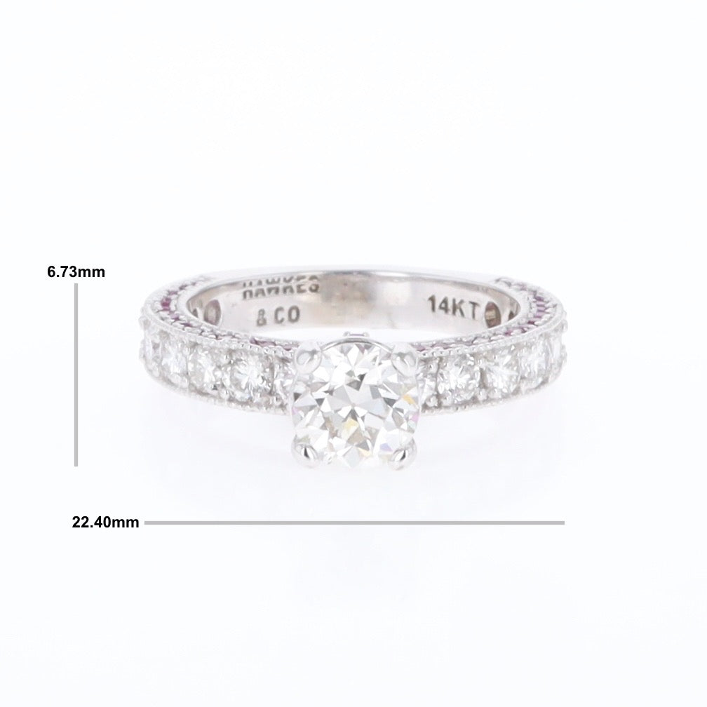 Diamond and Pink Sapphire Engagement Ring