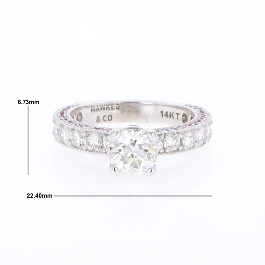 Diamond and Pink Sapphire Engagement Ring