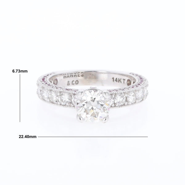 Diamond and Pink Sapphire Engagement Ring