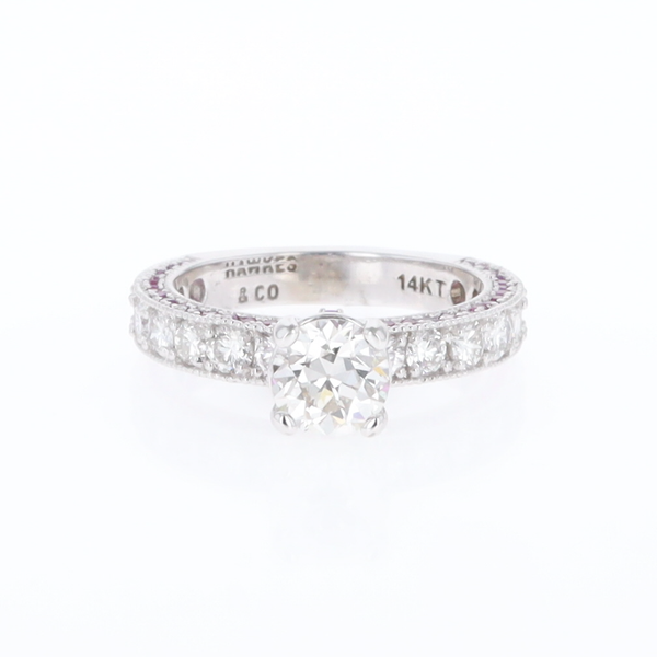 Diamond and Pink Sapphire Engagement Ring