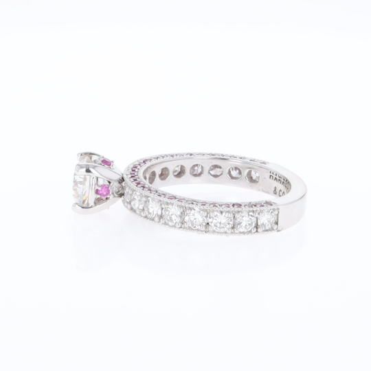 Diamond and Pink Sapphire Engagement Ring