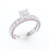 Diamond and Pink Sapphire Engagement Ring