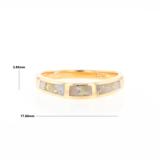 3 Section Gold Quartz Ring Lady’s Anniversary Band G2