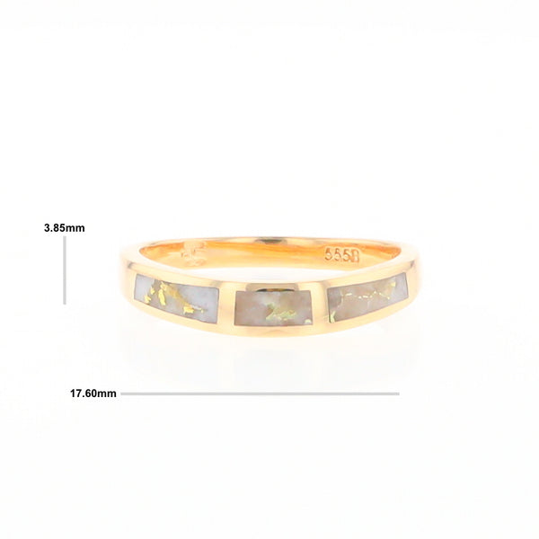 3 Section Gold Quartz Ring Lady’s Anniversary Band G2