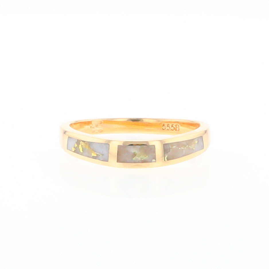 3 Section Gold Quartz Ring Lady’s Anniversary Band G2