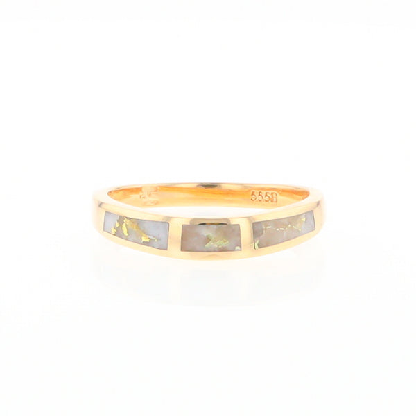 3 Section Gold Quartz Ring Lady’s Anniversary Band G2