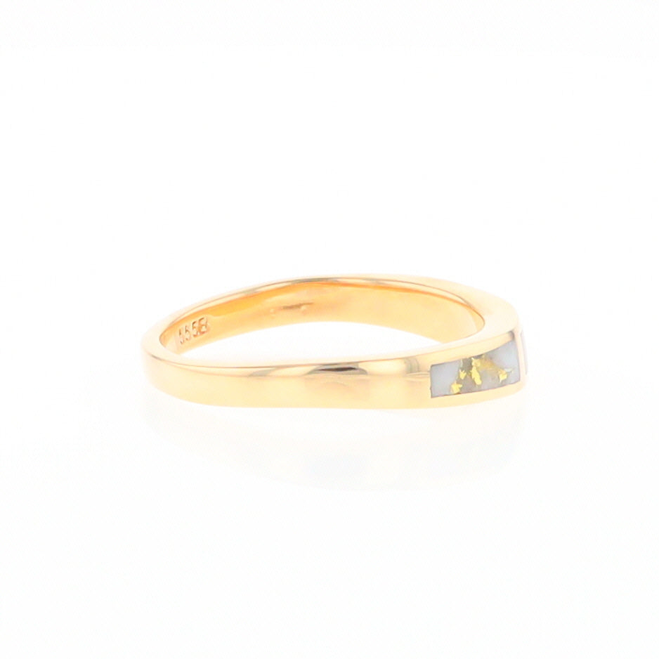 3 Section Gold Quartz Ring Lady’s Anniversary Band G2