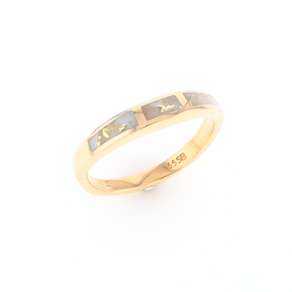 3 Section Gold Quartz Ring Lady’s Anniversary Band G2