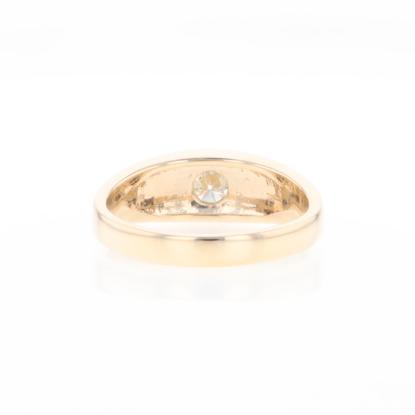 Gold Quartz Ring Double Sided Inlaid with 0.50ct Round Diamond G2