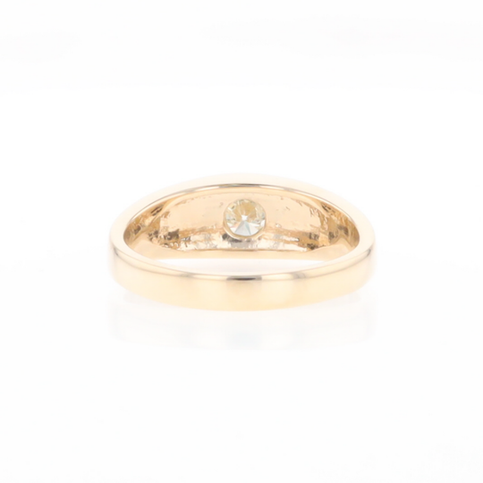 Gold Quartz Ring Double Sided Inlaid with 0.50ct Round Diamond G2