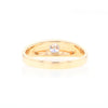 Gold Quartz Ring Double Sided Inlaid with a .61ct Round Diamond