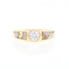 Gold Quartz Ring Double Sided Inlaid with a .61ct Round Diamond