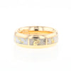 Gold Quartz Ring 8 Rectangle Section Inlaid Eternity Band