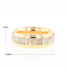 Gold Quartz Ring 8 Rectangle Section Inlaid Eternity Band