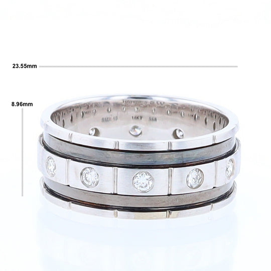 Contemporary Men's Comfort Fit Wedding Band With Diamonds