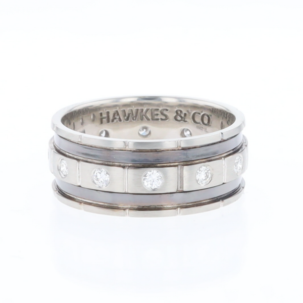 Contemporary Men's Comfort Fit Wedding Band With Diamonds