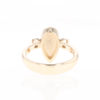 Gold Quartz Ring Pear Shape Inlaid with .18ctw Round Diamonds