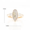 Gold Quartz Ring Pear Shape Inlaid with .18ctw Round Diamonds