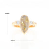 Gold Quartz Ring Pear Shape Inlaid with .18ctw Round Diamonds