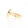 Gold Quartz Ring Pear Shape Inlaid with .18ctw Round Diamonds